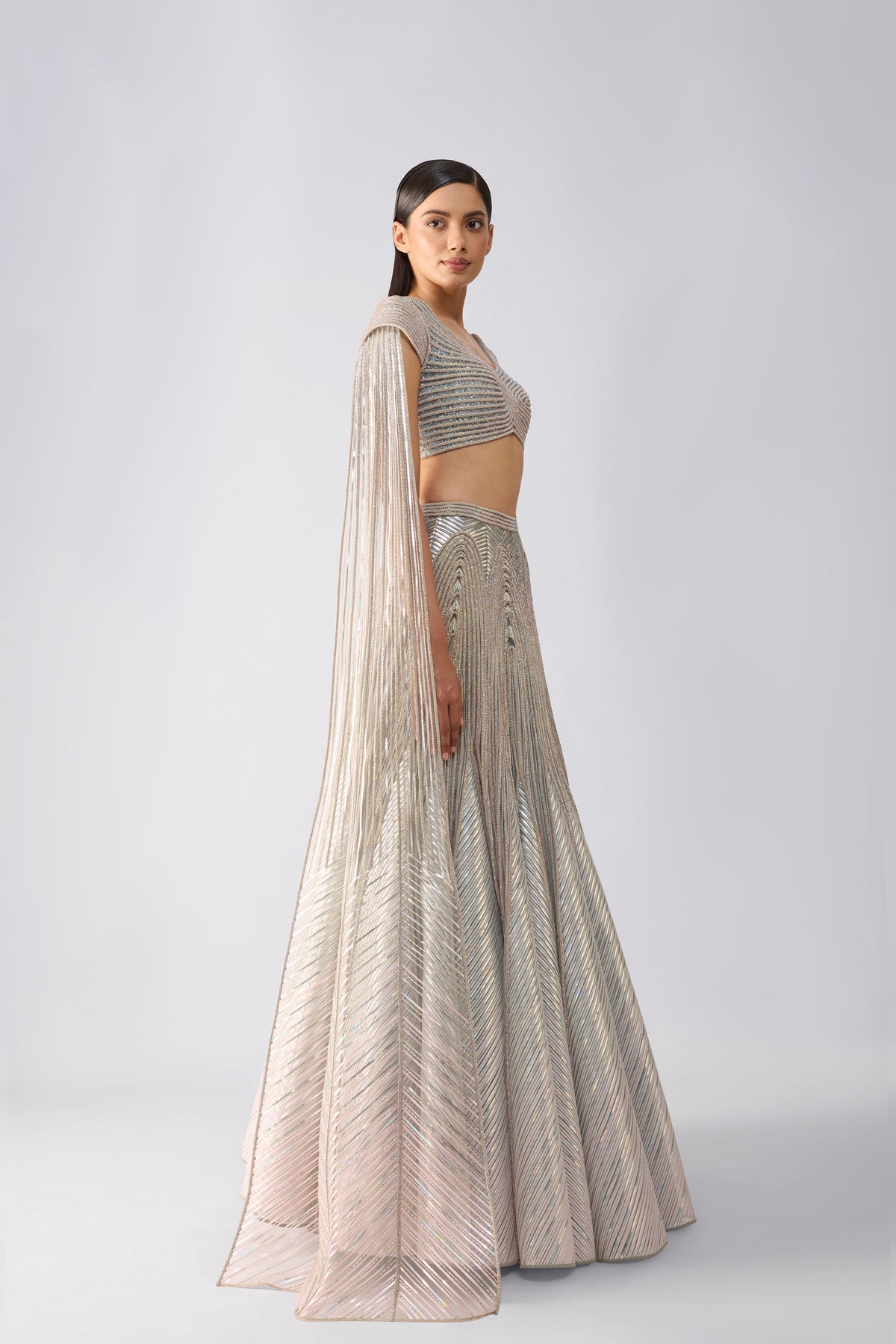 Crystalvein Top And Skirt With Drape