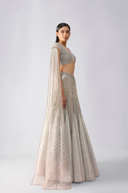 Crystalvein Top And Skirt With Drape