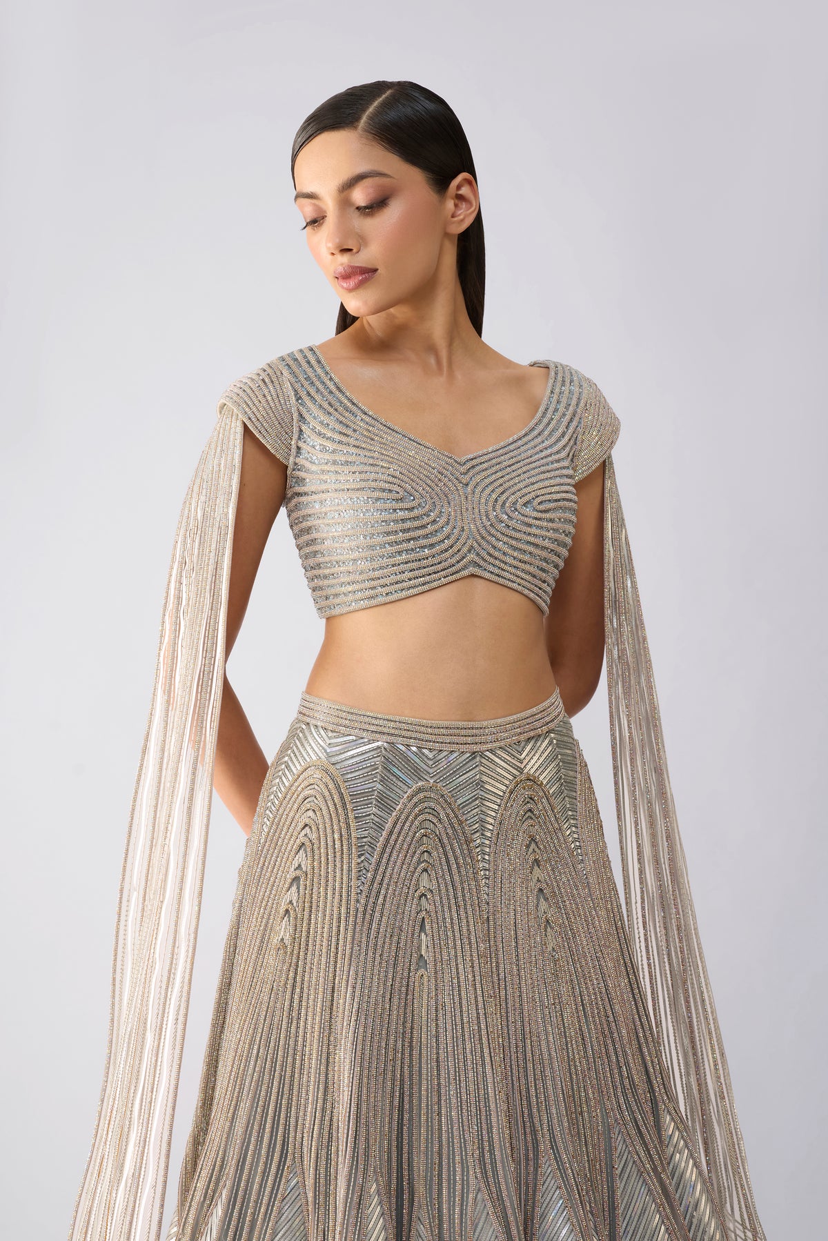 Crystalvein Top And Skirt With Drape