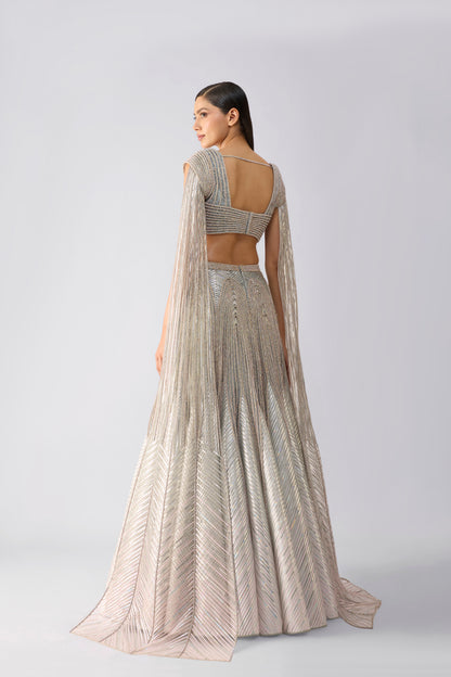 Crystalvein Top And Skirt With Drape