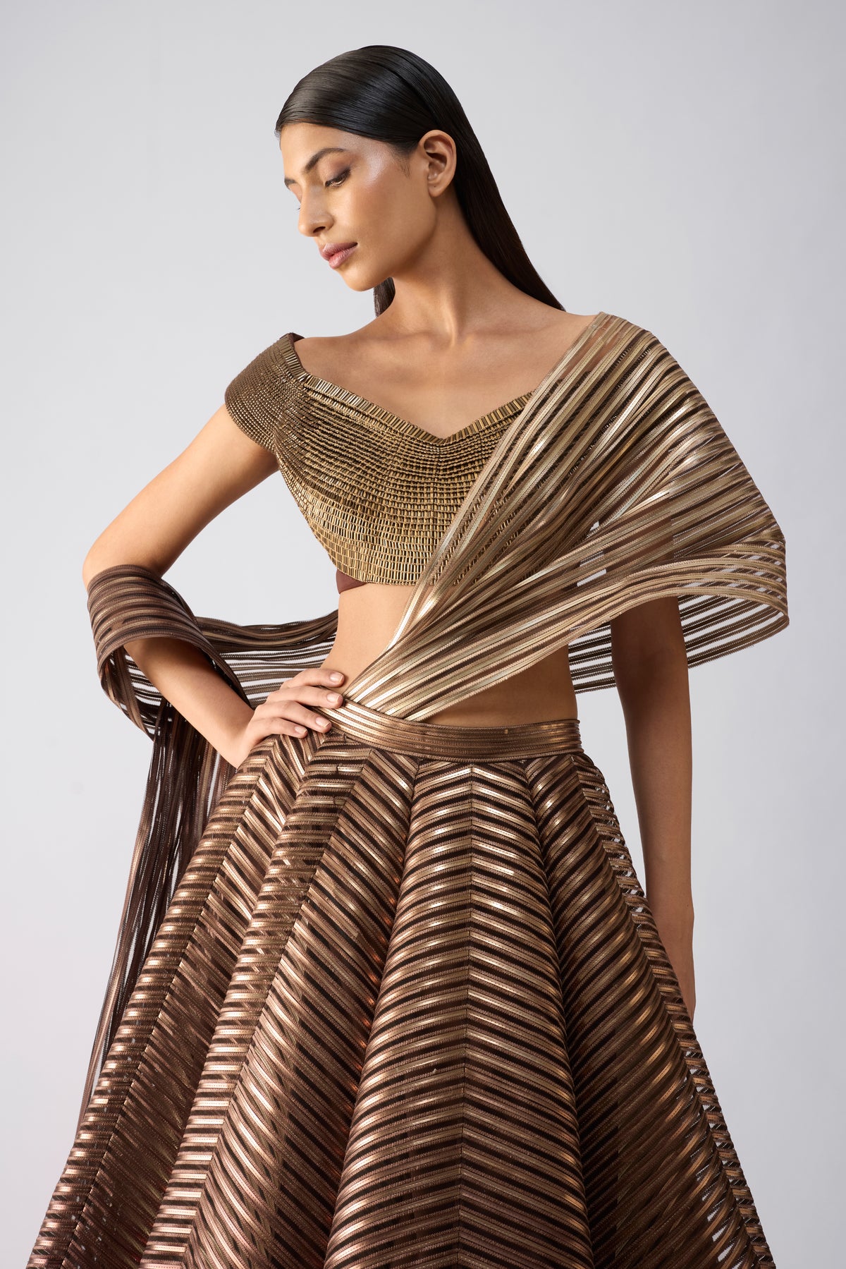 Metallic Ombre Skirt And Top