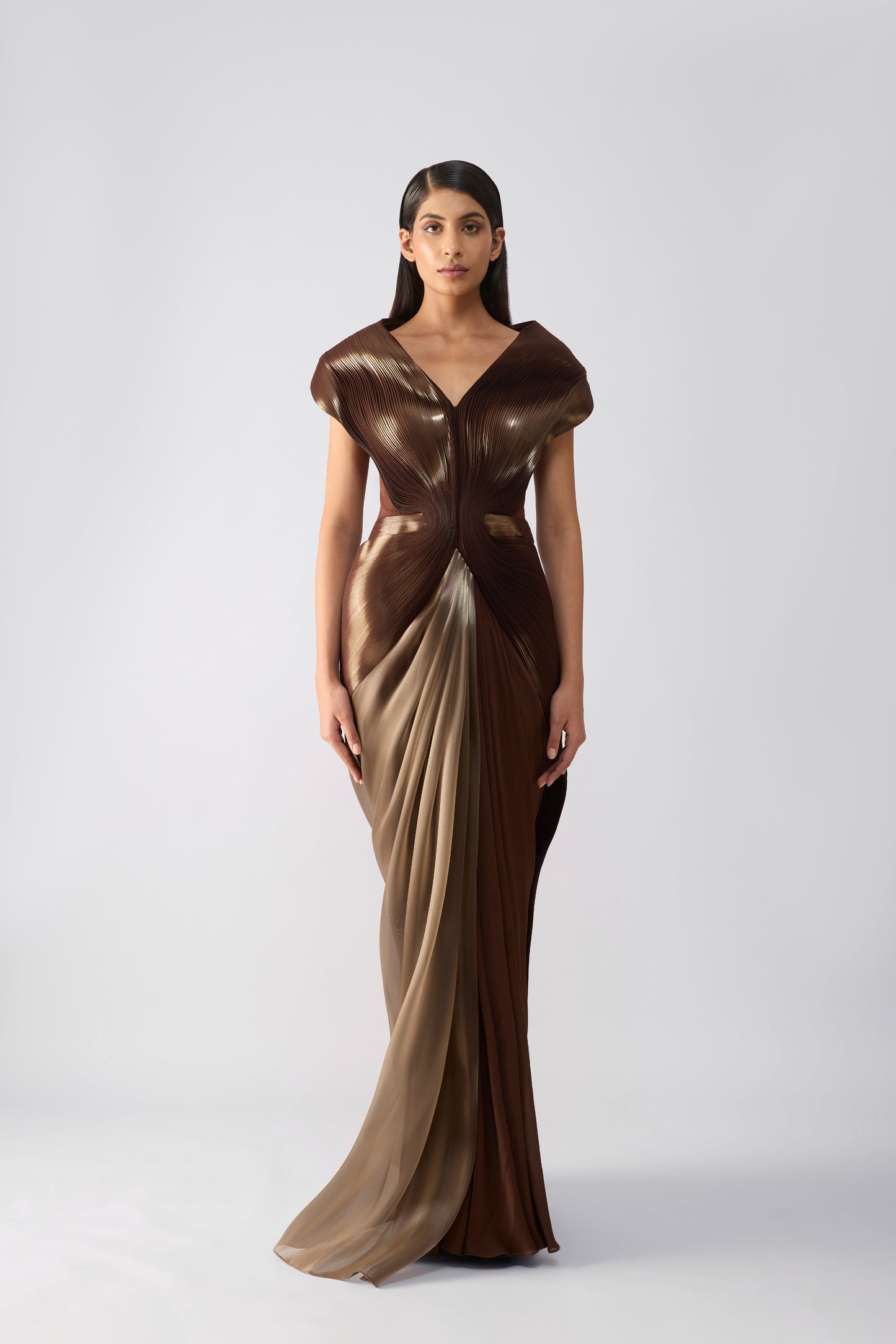 Metallic Structured Gown