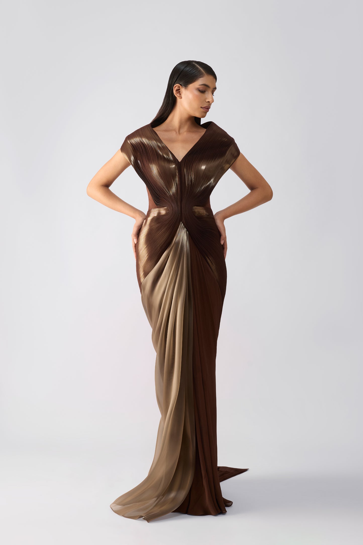 Metallic Structured Gown