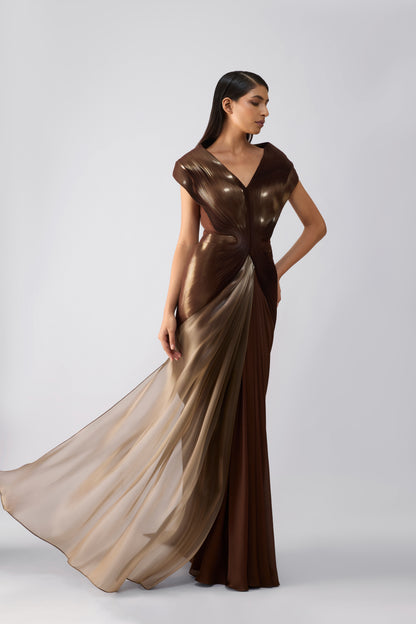 Metallic Structured Gown