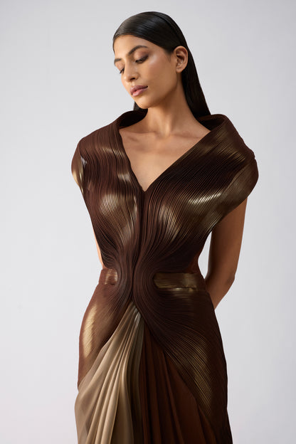 Metallic Structured Gown