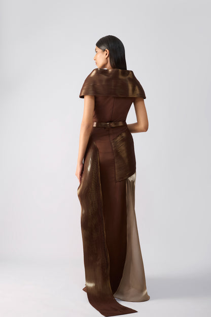Metallic Structured Gown
