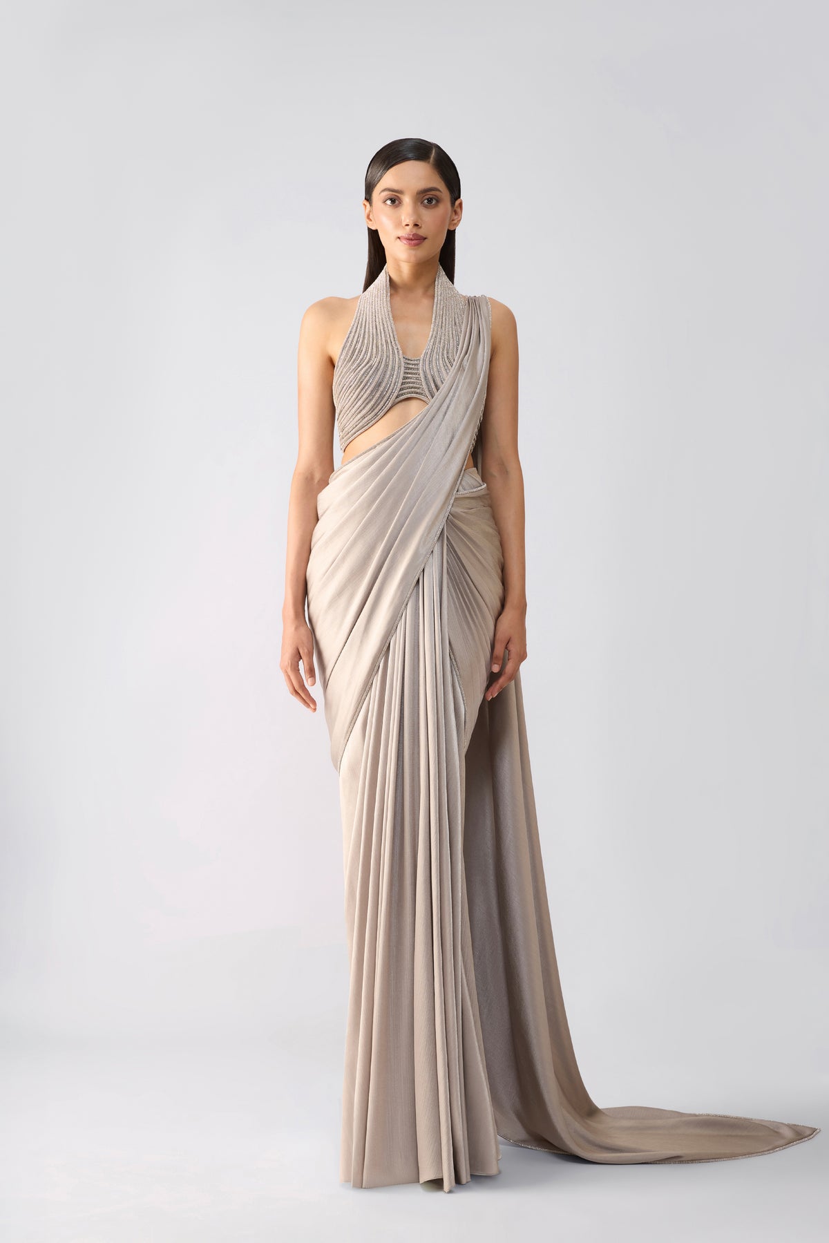 Moulded Crystalvein Saree
