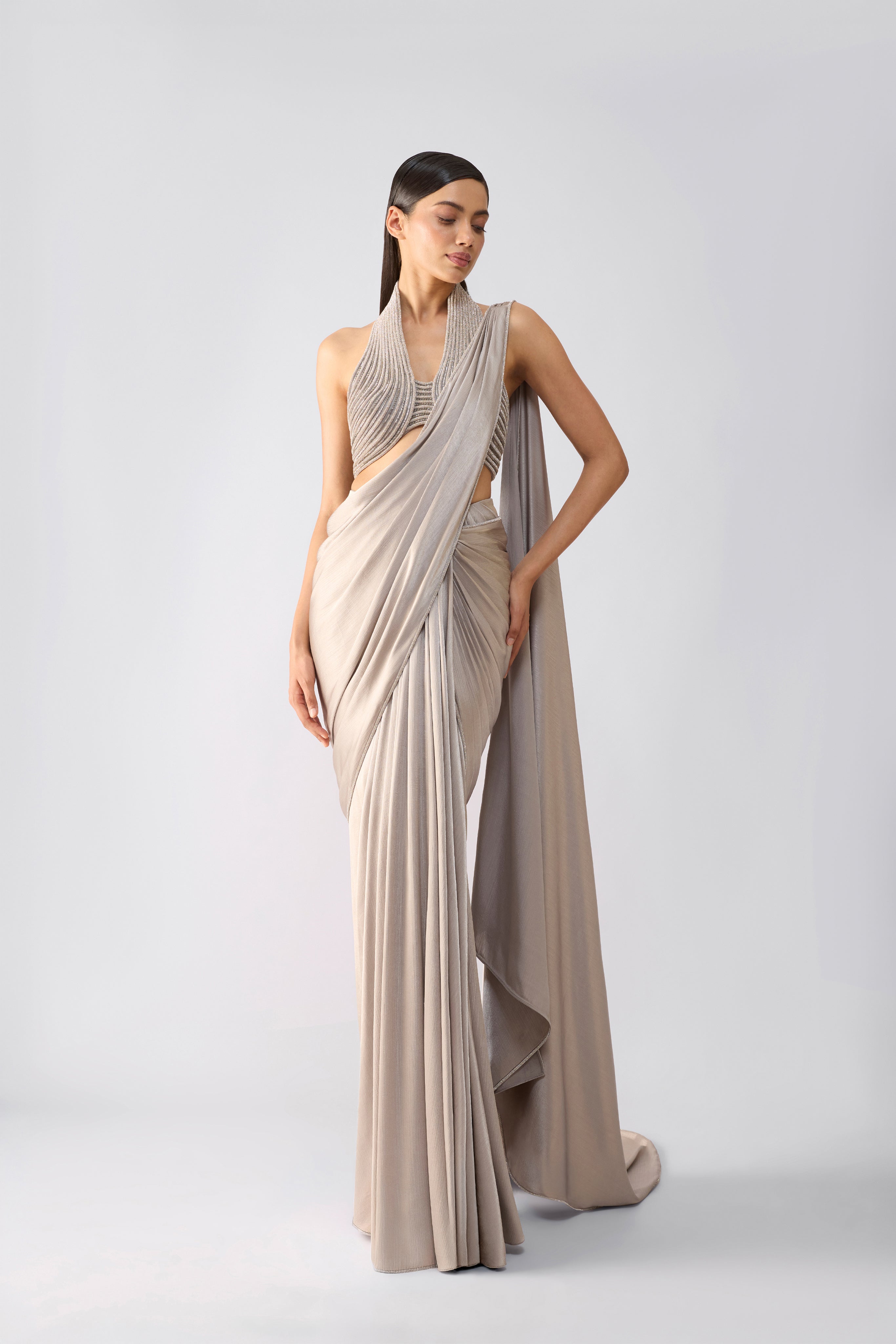 Moulded Crystalvein Saree