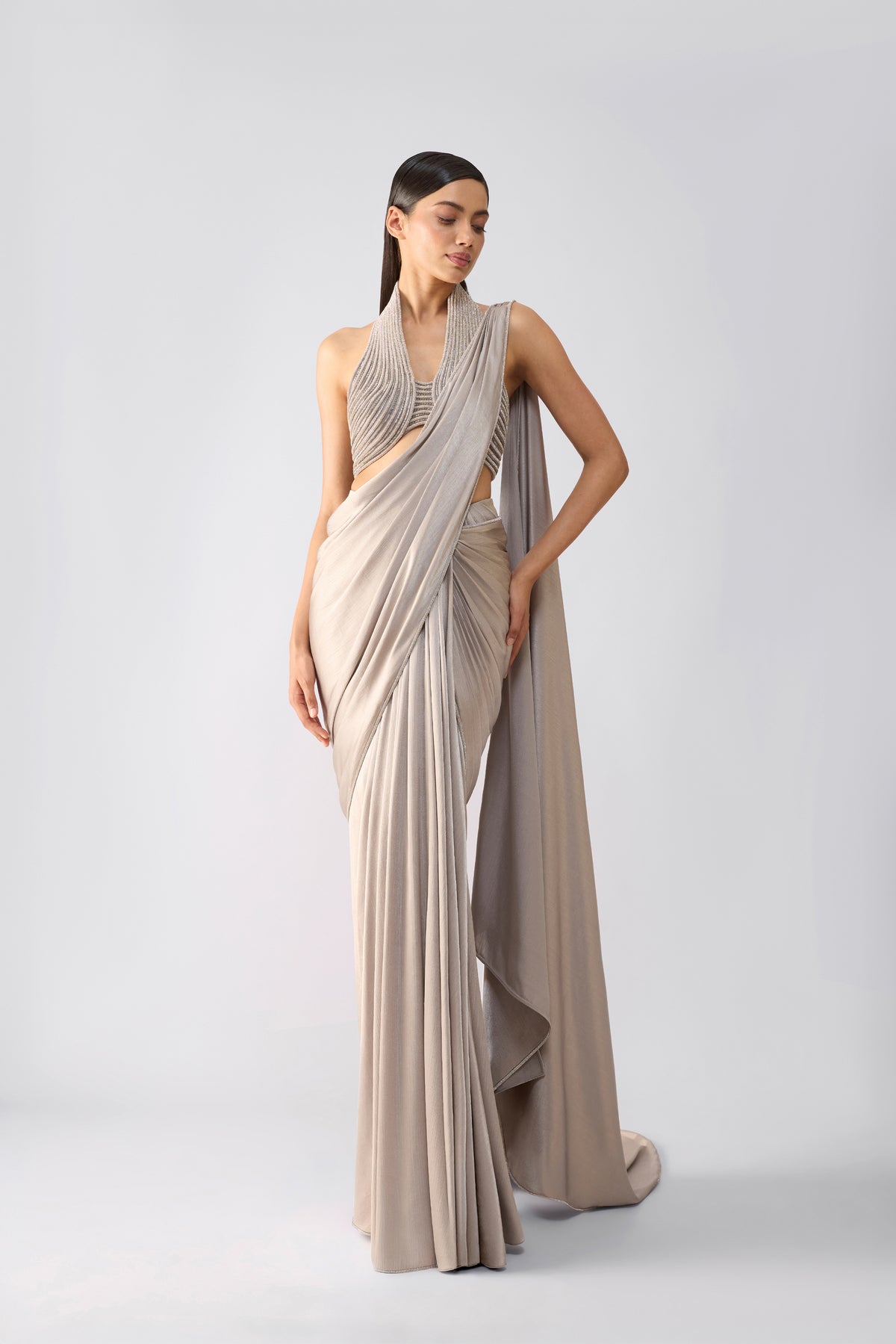 Moulded Crystalvein Saree