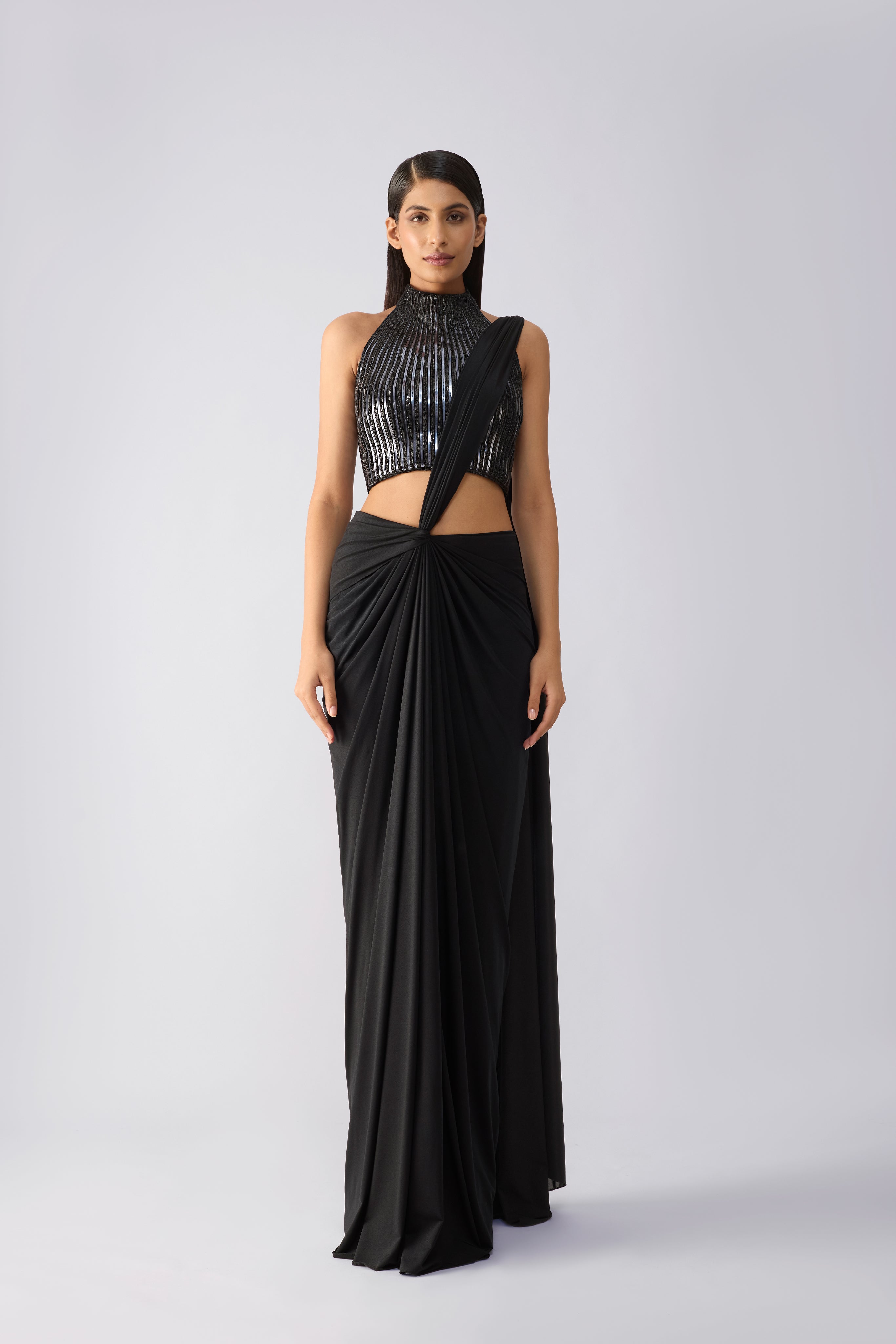Metallic Corded Saree