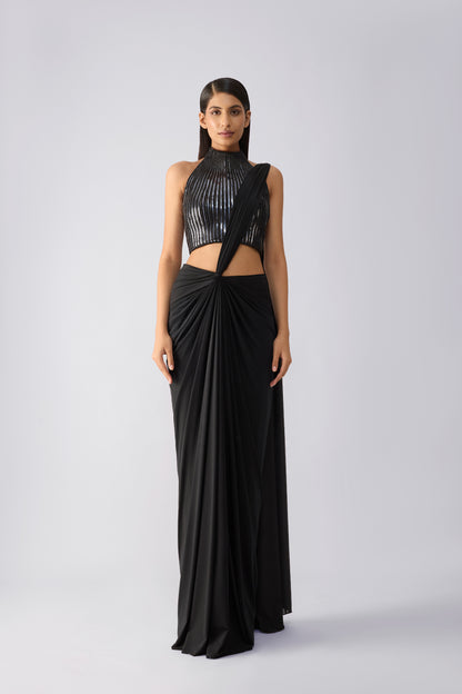 Metallic Corded Saree