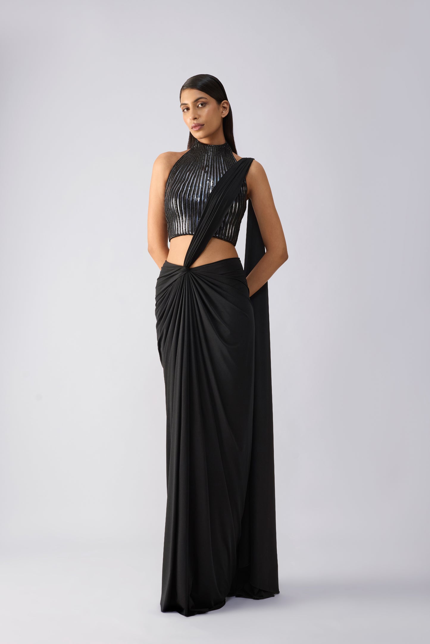 Metallic Corded Saree