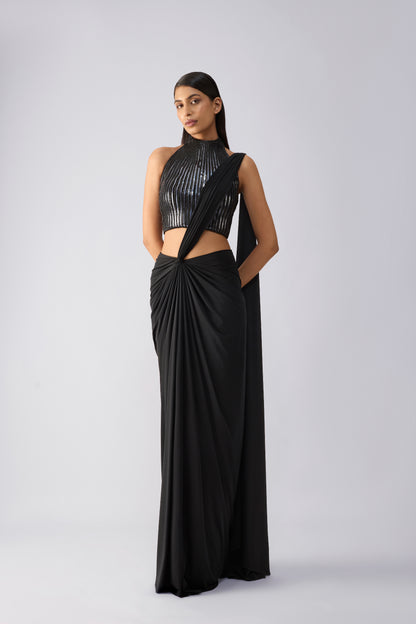 Metallic Corded Saree