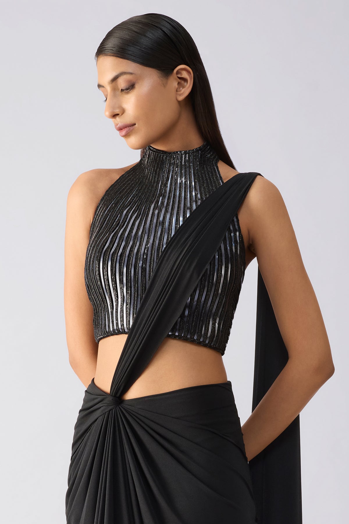 Metallic Corded Saree