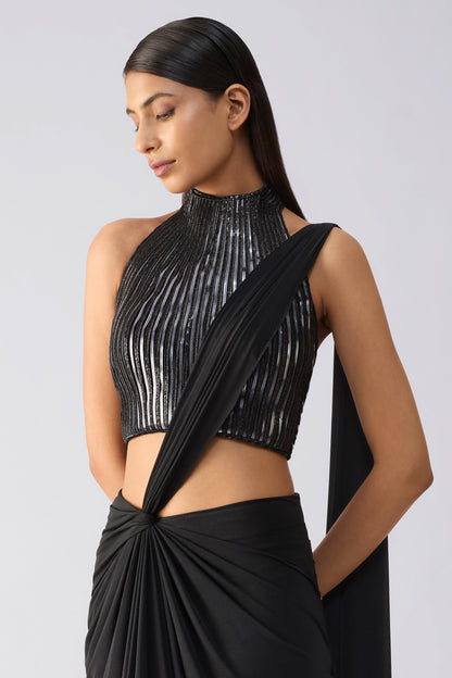 Metallic Corded Saree