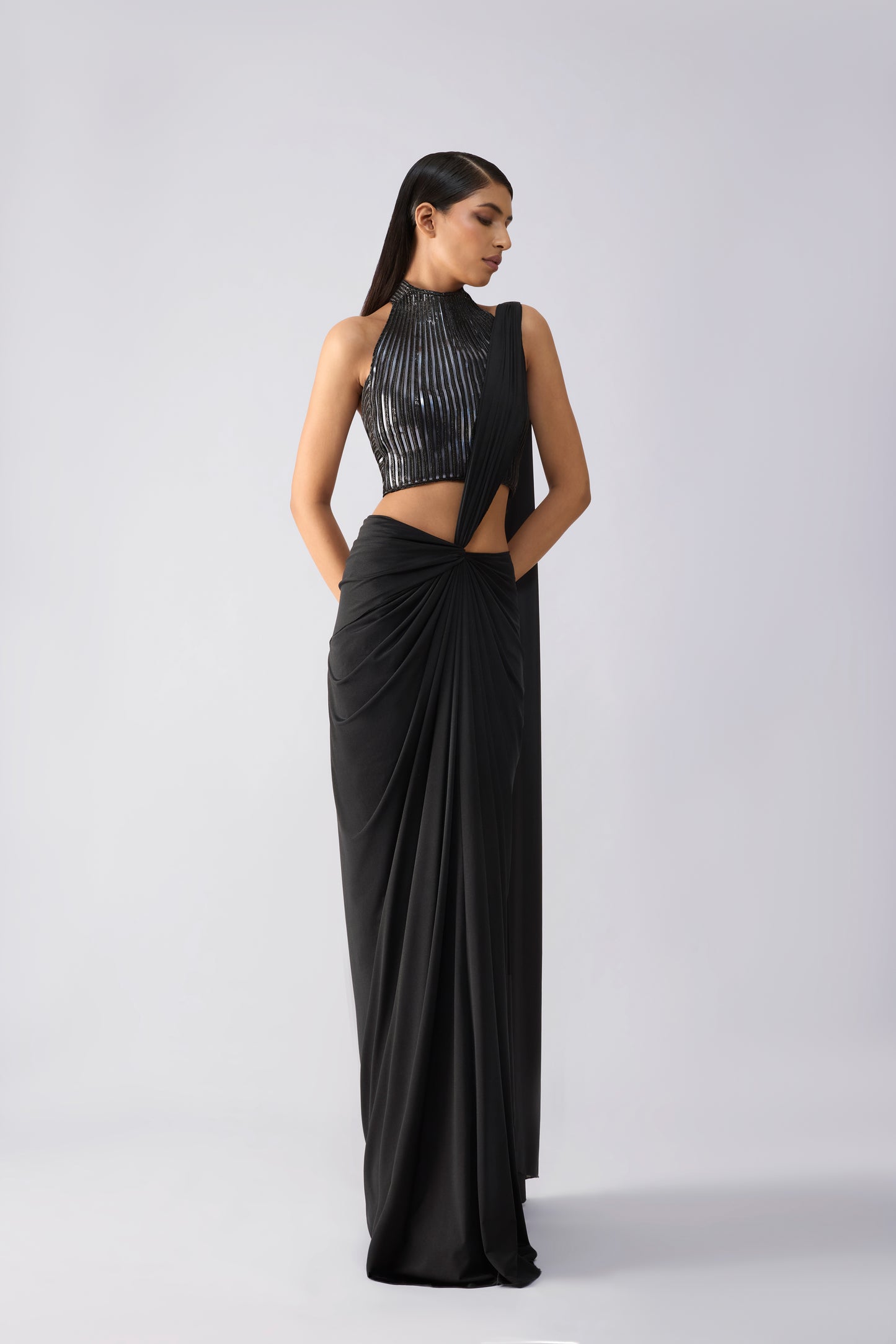 Metallic Corded Saree