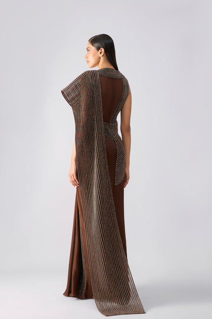 Moulded Crystalvein Saree