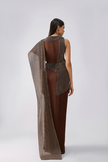 Moulded Crystalvein Saree