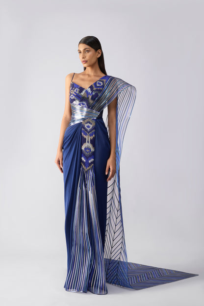 Metallic Supersonic Draped Saree