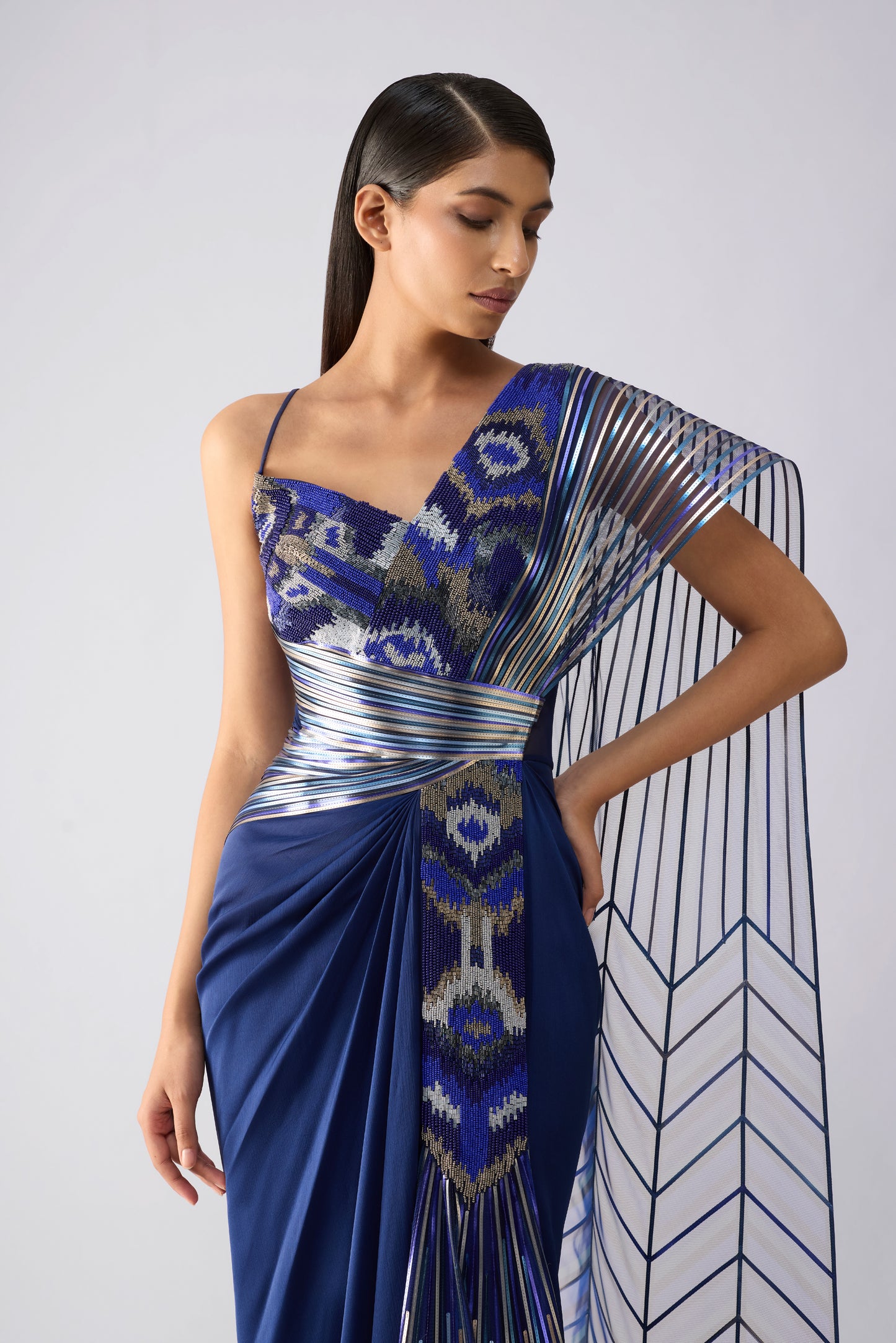 Metallic Supersonic Draped Saree