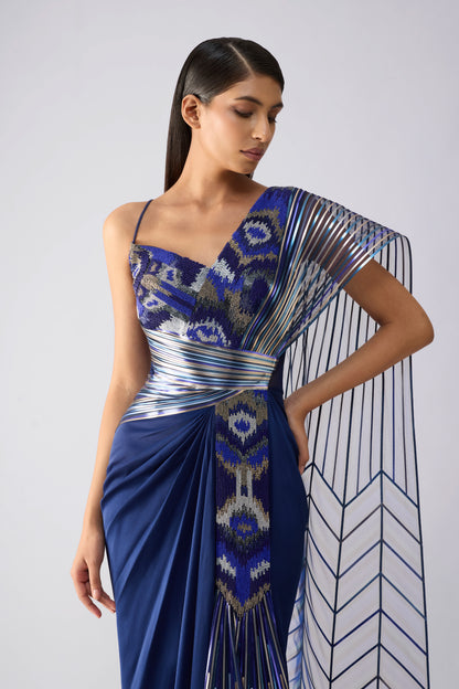 Metallic Supersonic Draped Saree