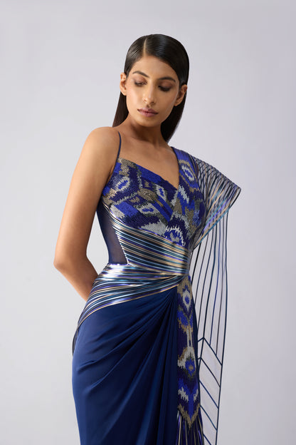 Metallic Supersonic Draped Saree