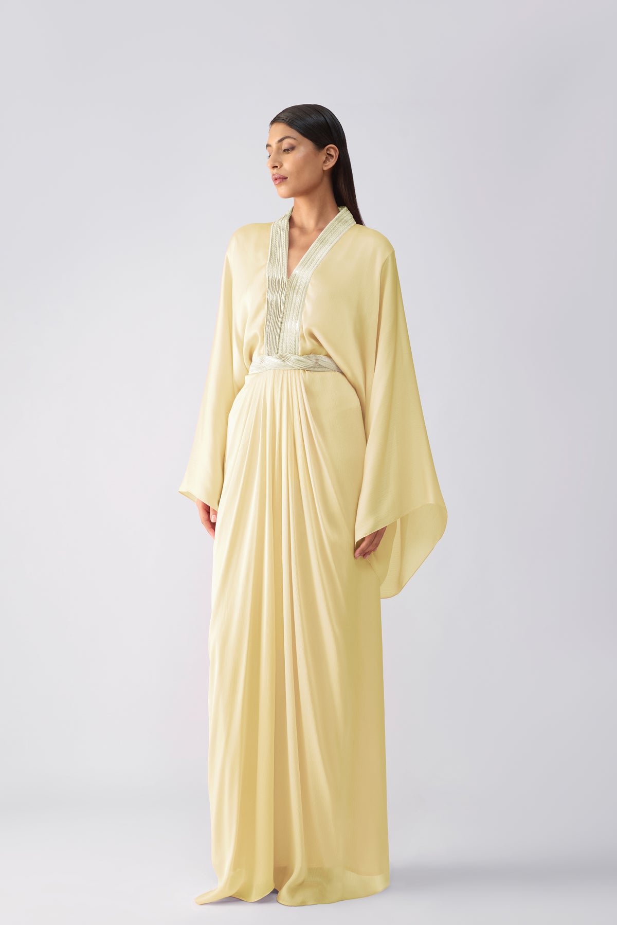 Metallic Micro Pleated Layered Dress