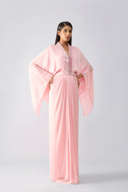 Metallic Micro Pleated Layered Dress