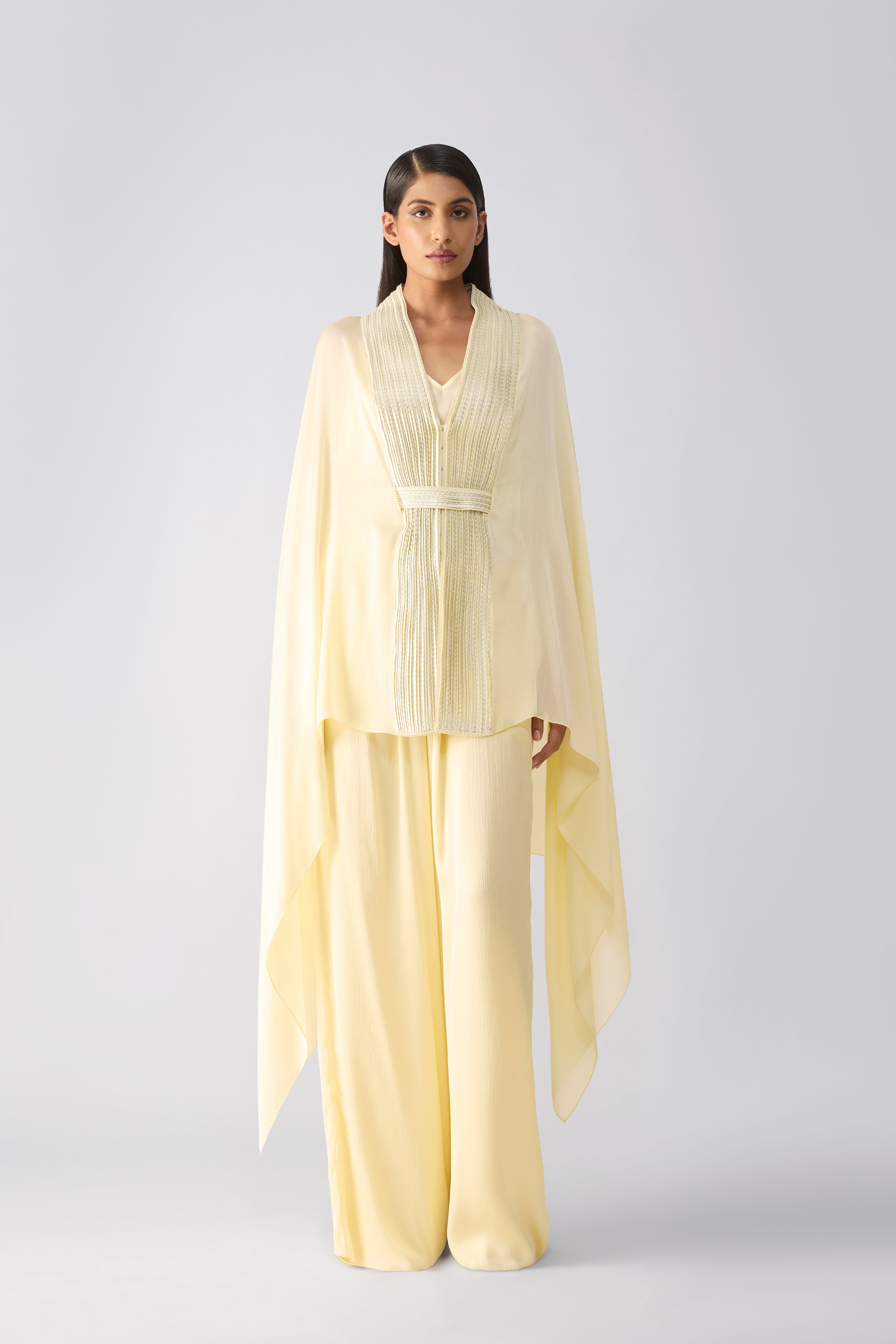 Metallic Structured Cape Set