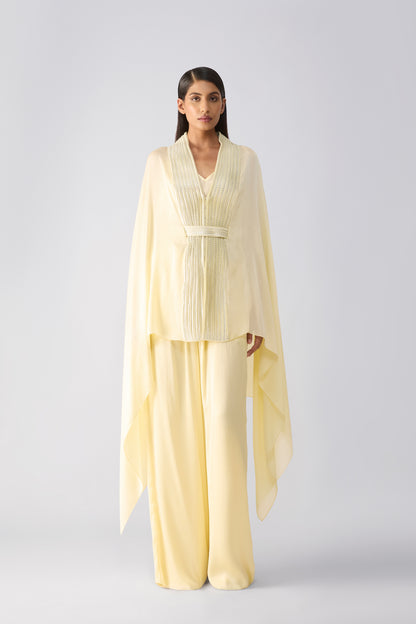 Metallic Structured Cape Set