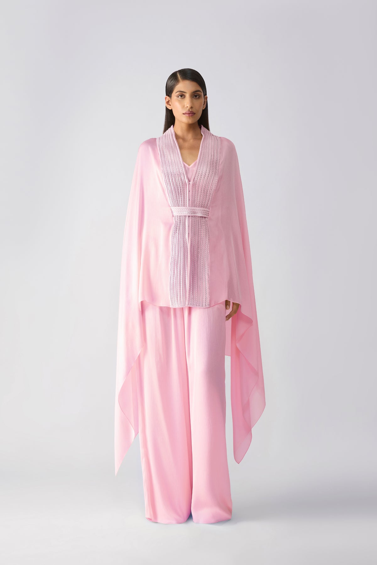 Metallic Structured Cape Set