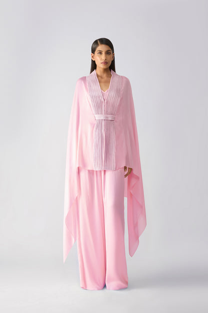 Metallic Structured Cape Set