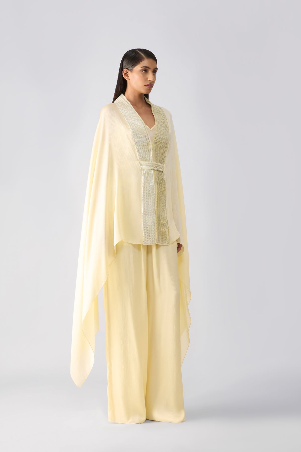 Metallic Structured Cape Set
