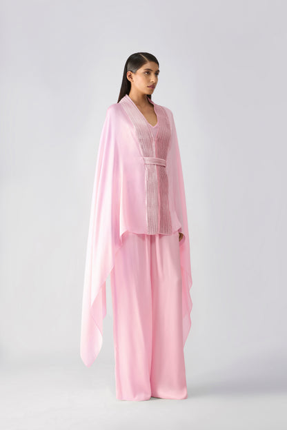 Metallic Structured Cape Set
