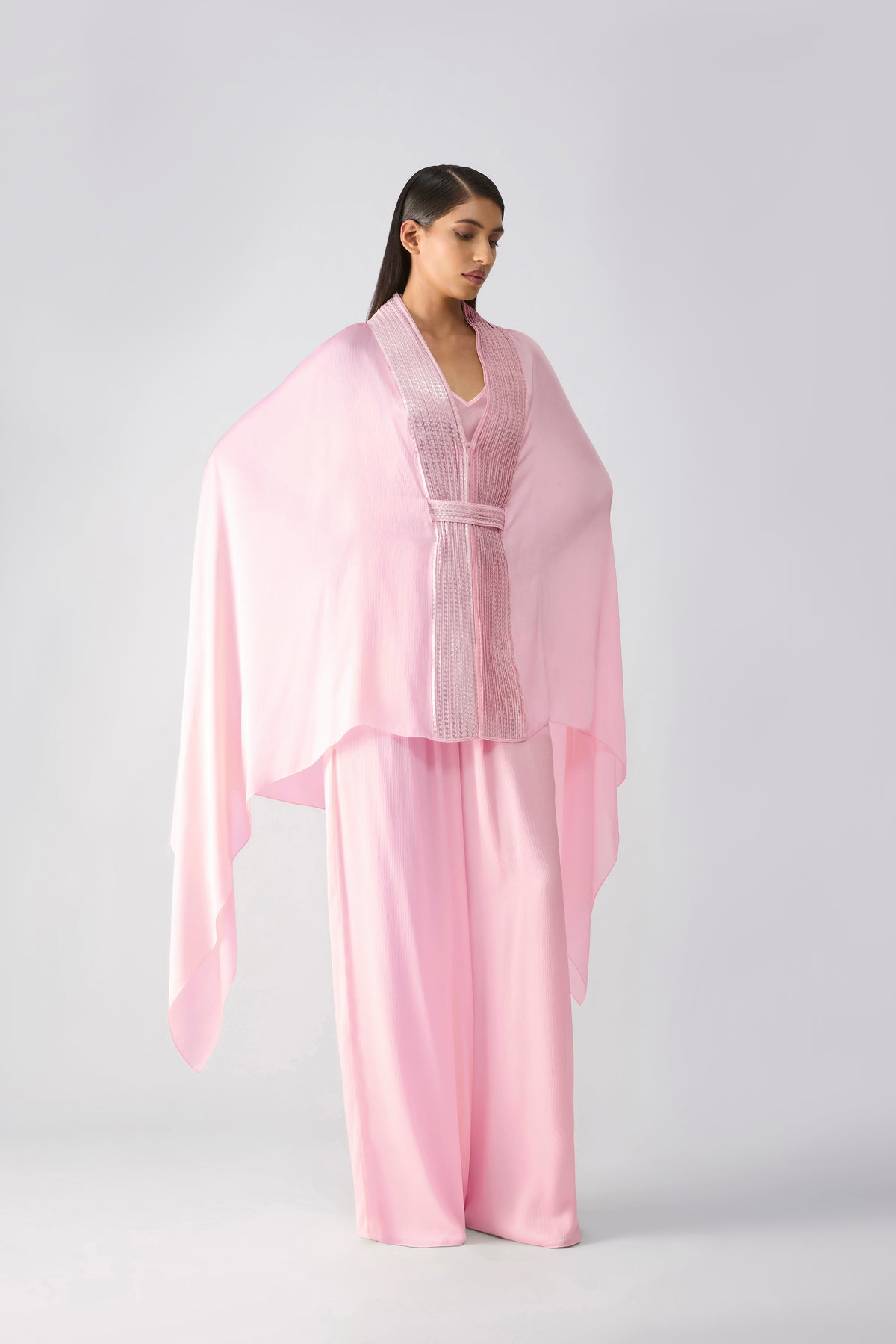 Metallic Structured Cape Set