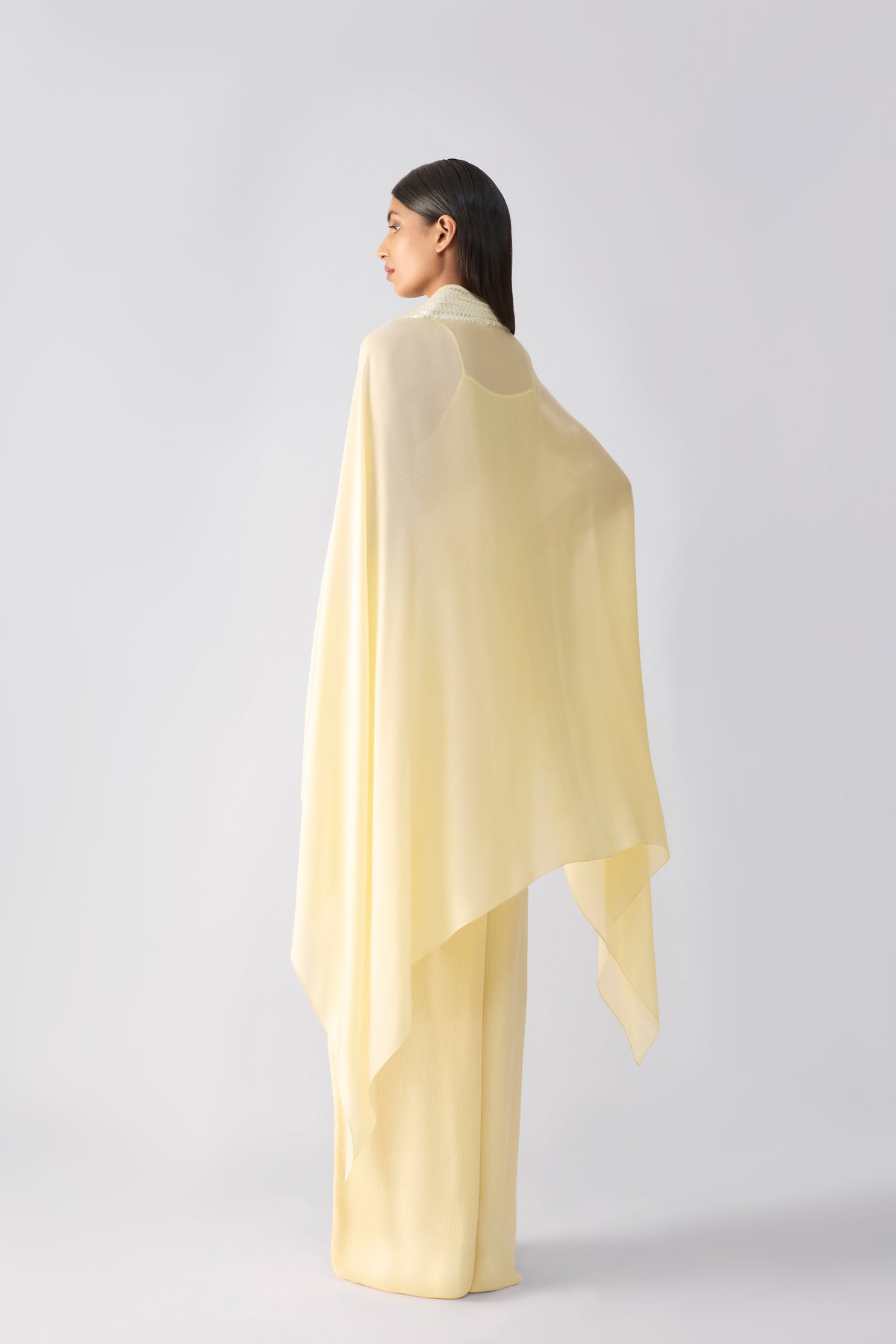 Metallic Structured Cape Set