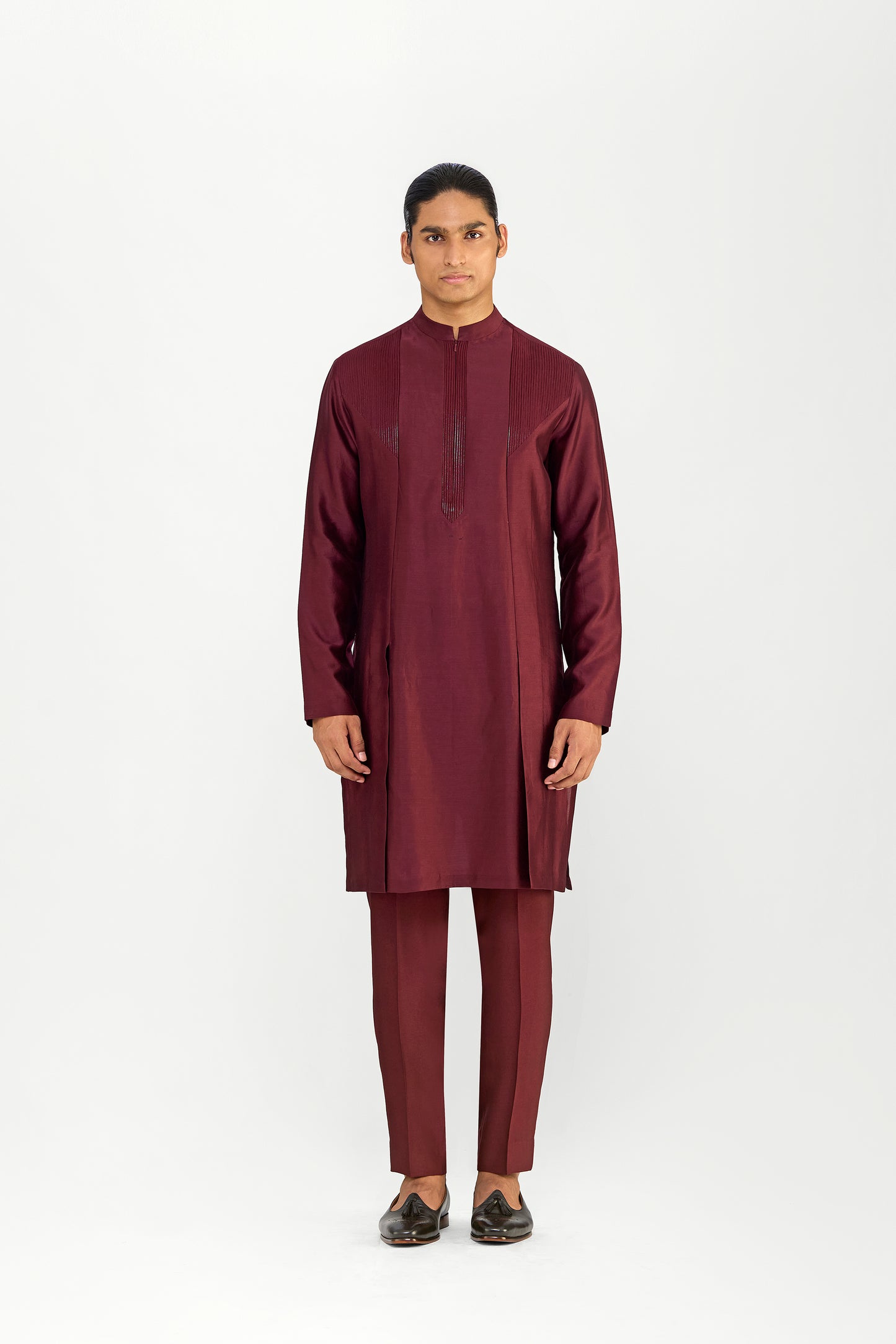 Corded Chanderi Silk Kurta Set