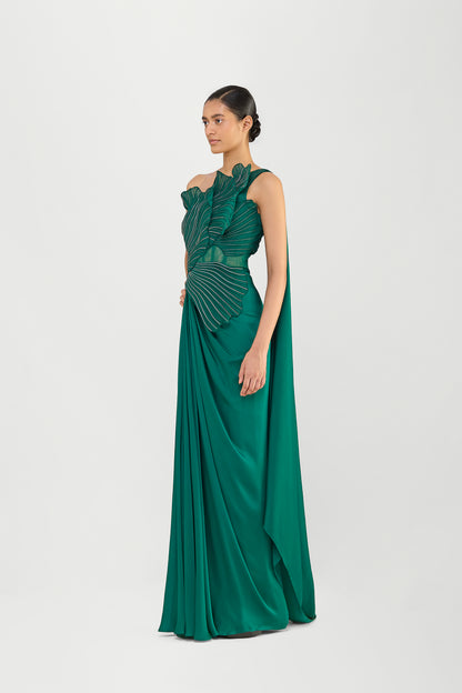 Corded Coral Saree