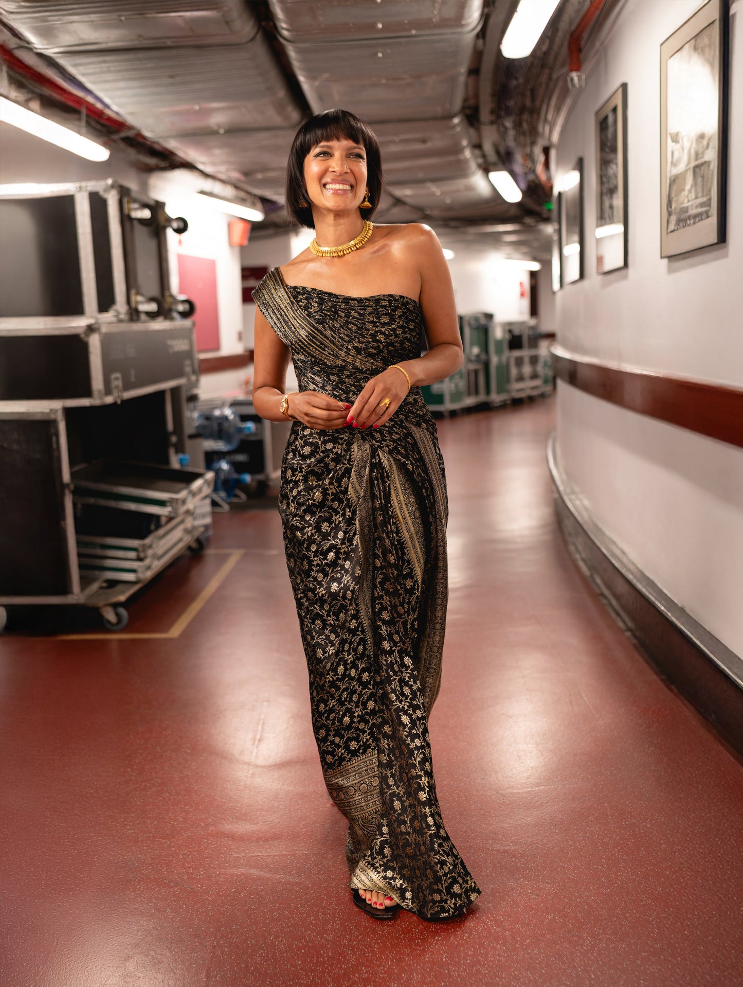 Anoushka Shankar in Vintage Banarsi Draped Saree