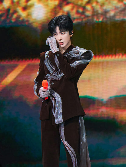 Liu Yuning in Moulded Micro-beaded Tuxedo