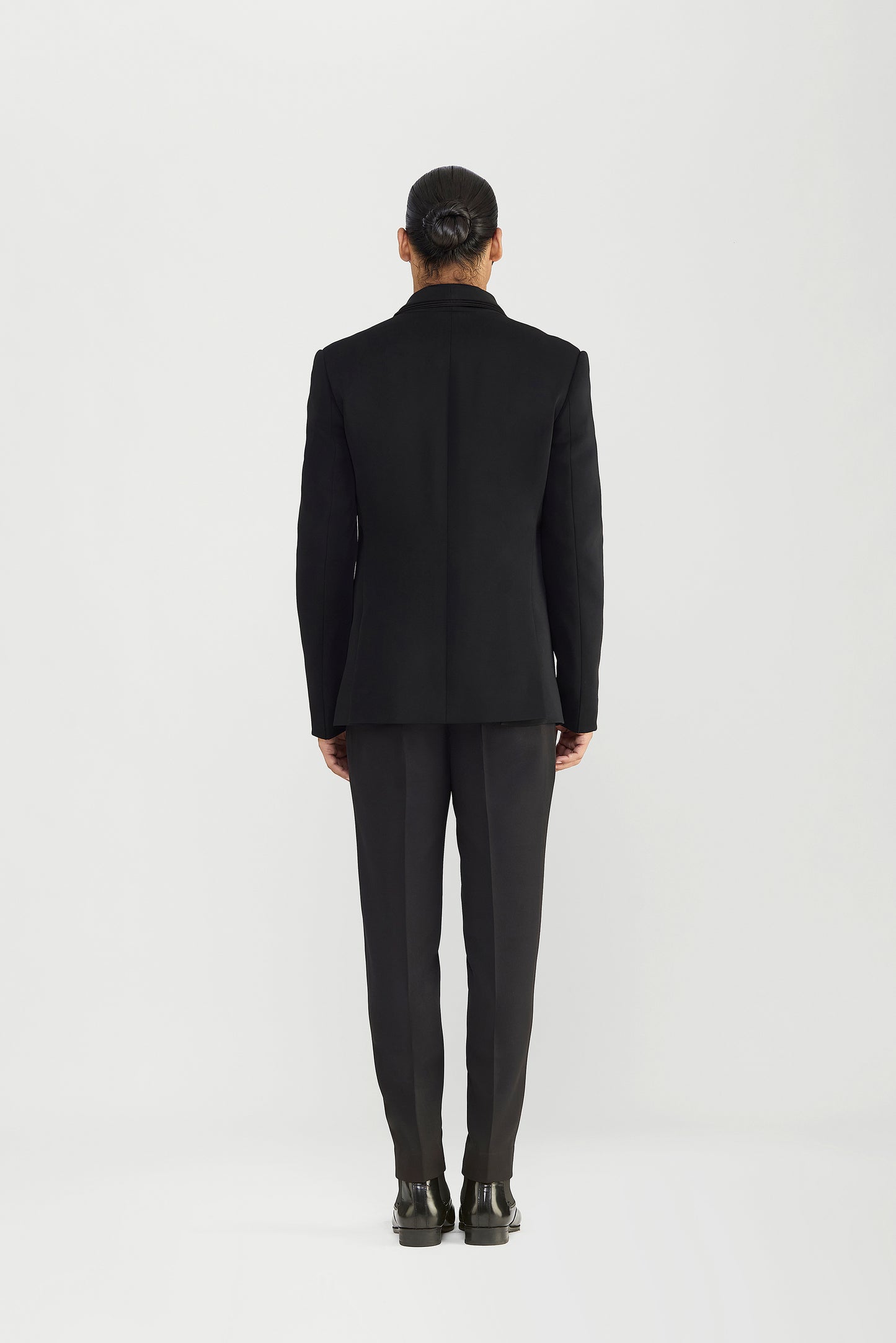 Strata Micropleated Tuxedo Set In Satin Crepe