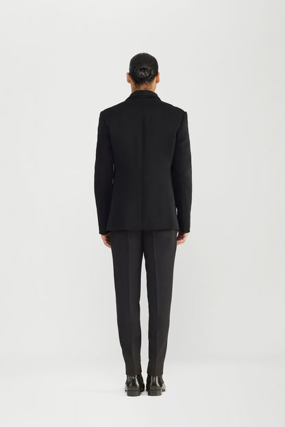 Strata Micropleated Tuxedo Set In Satin Crepe