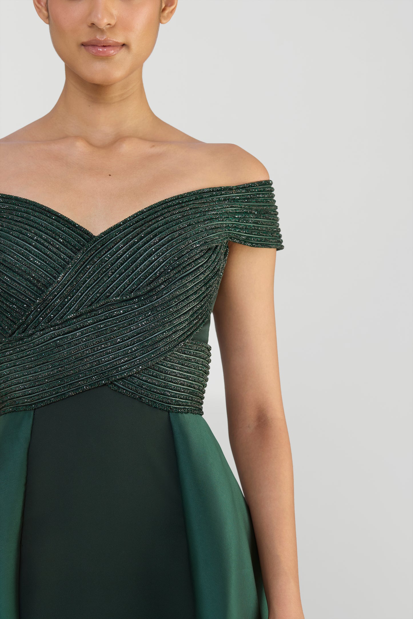 Structured Off The Shoulder Gown