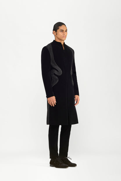 Crystalvein Long Jacket In Velvette