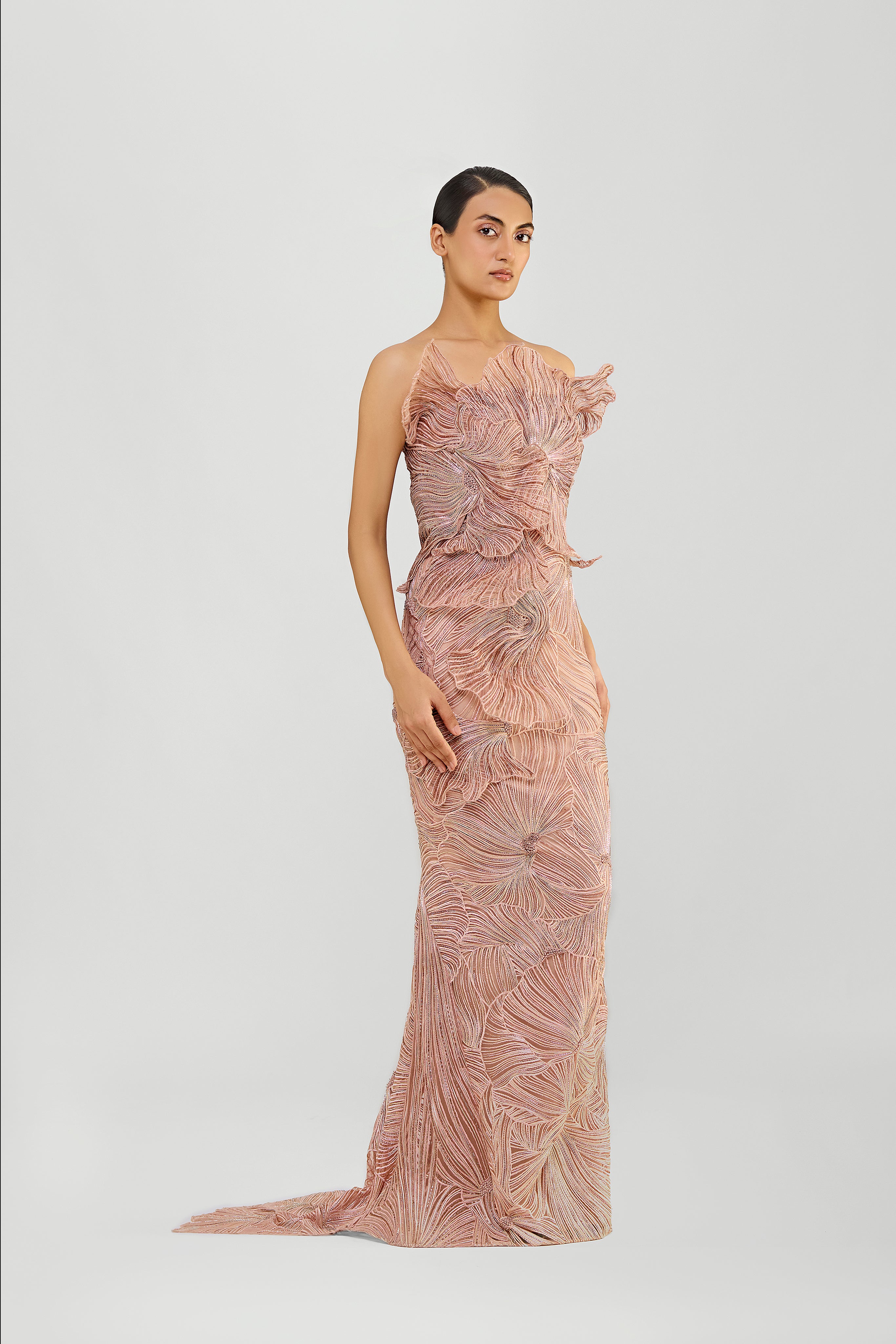 Corded Coral Gown