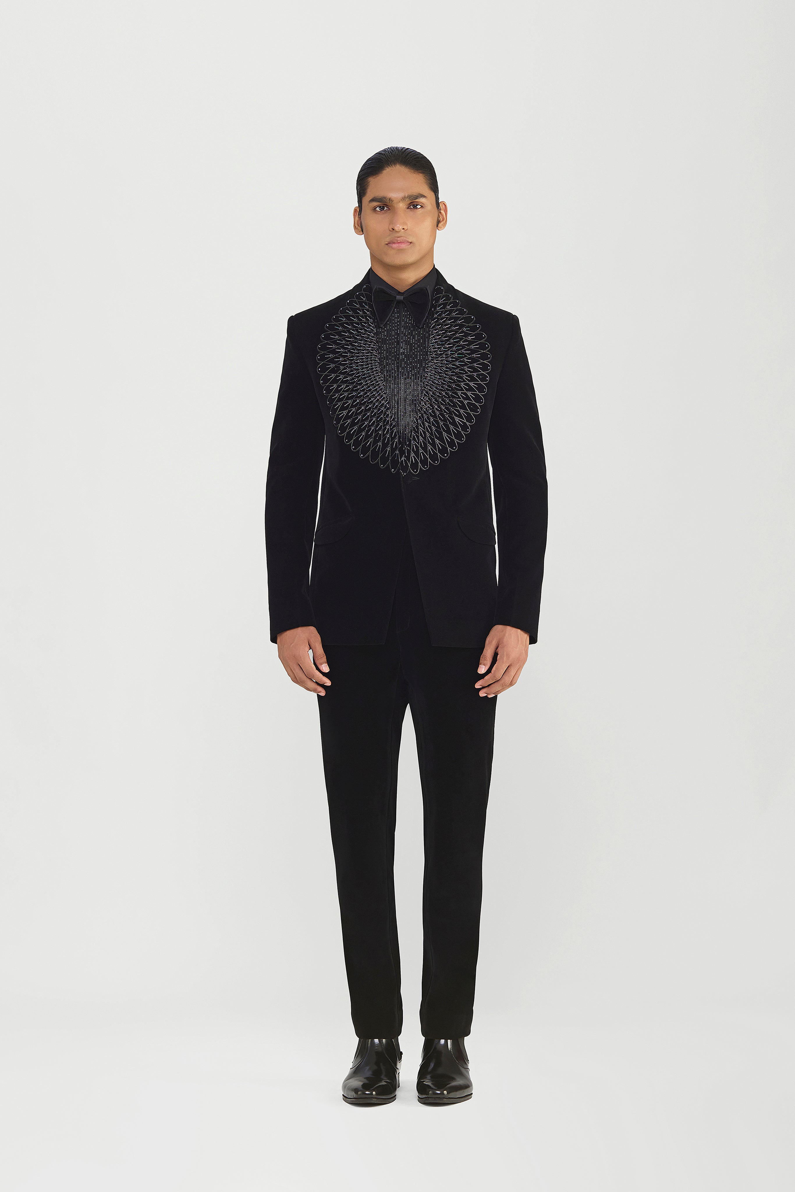Corded Tessellation Tuxedo Set In Velvette