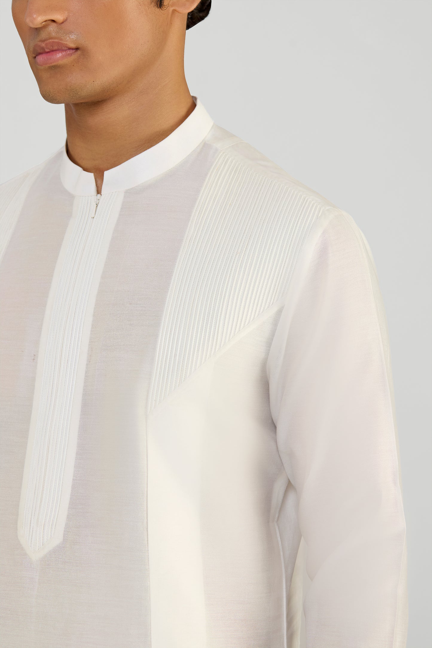 Corded Chanderi Silk Kurta Set