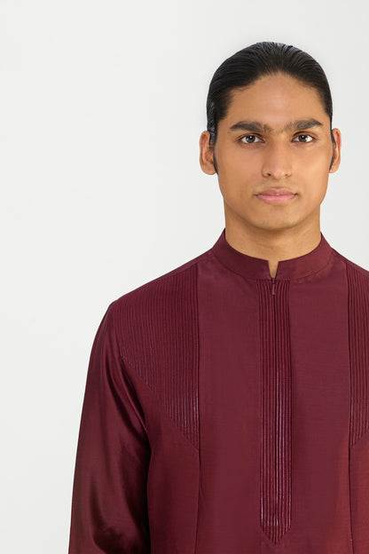 Corded Chanderi Silk Kurta Set