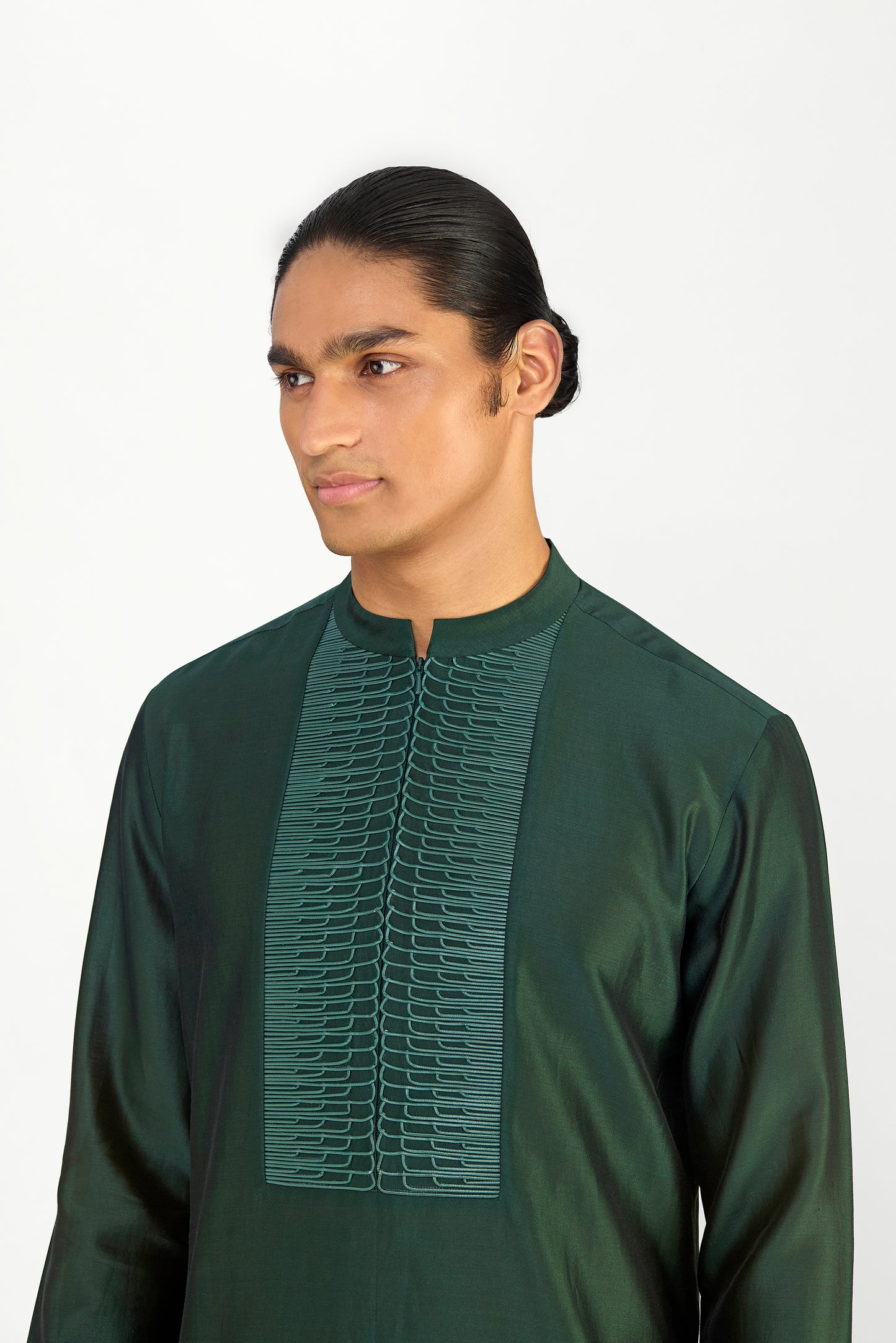 Corded Chanderi Silk Kurta Set