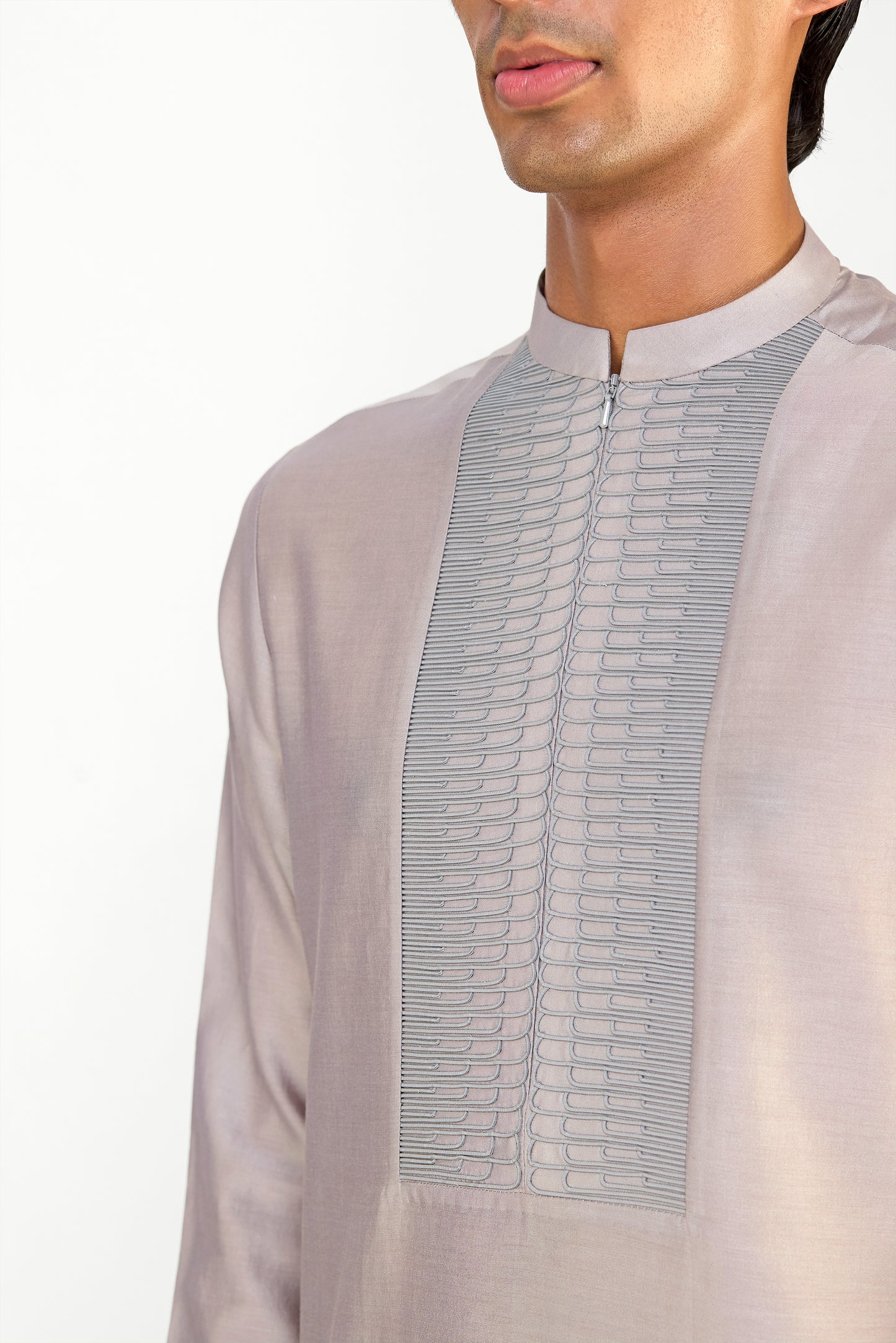 Corded Chanderi Silk Kurta Set